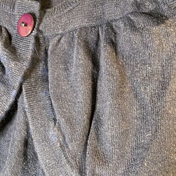 Navy Blue Short Sleeve Cropped Cardigan - Picture 5 of 10